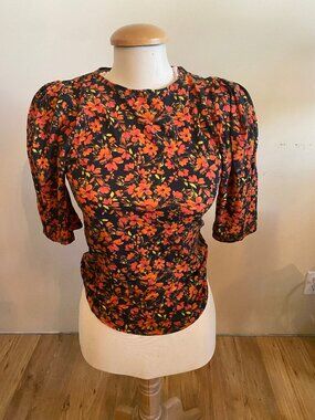 Womans Gap Floral Puffy Sleeve Blouse